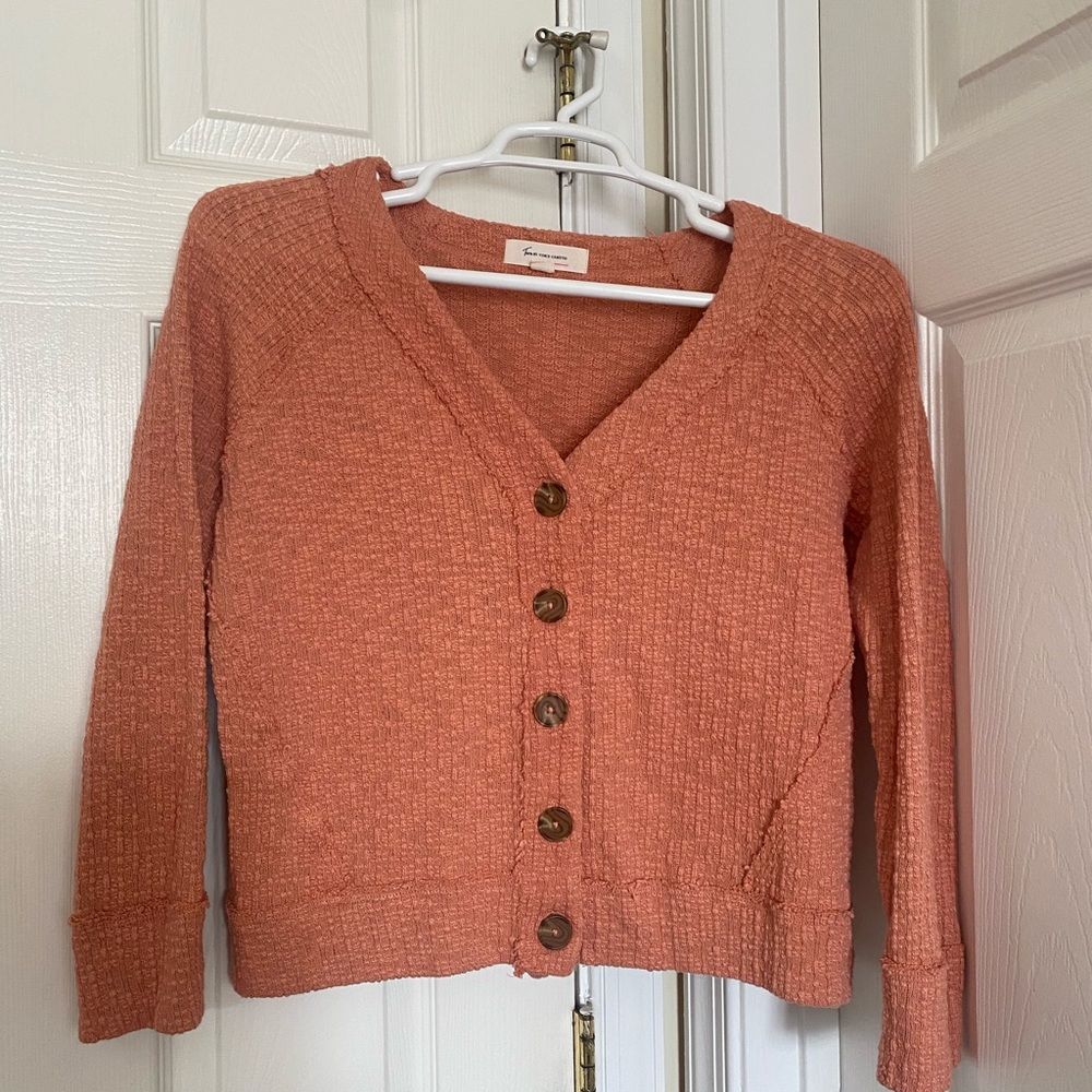 Vince Camuto Coral Button-Up Cardigan